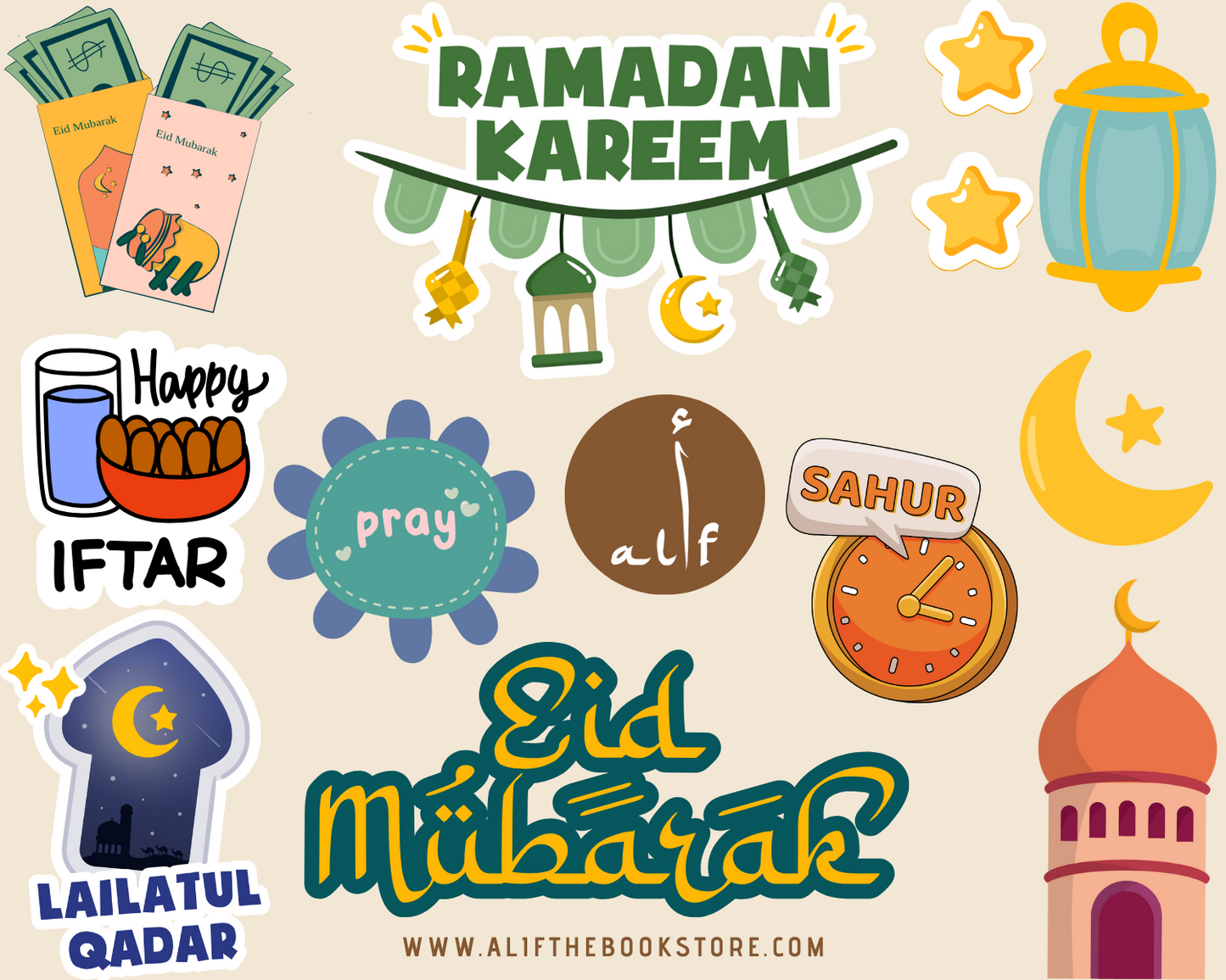 Ramadan Stickers - alifthebookstore
