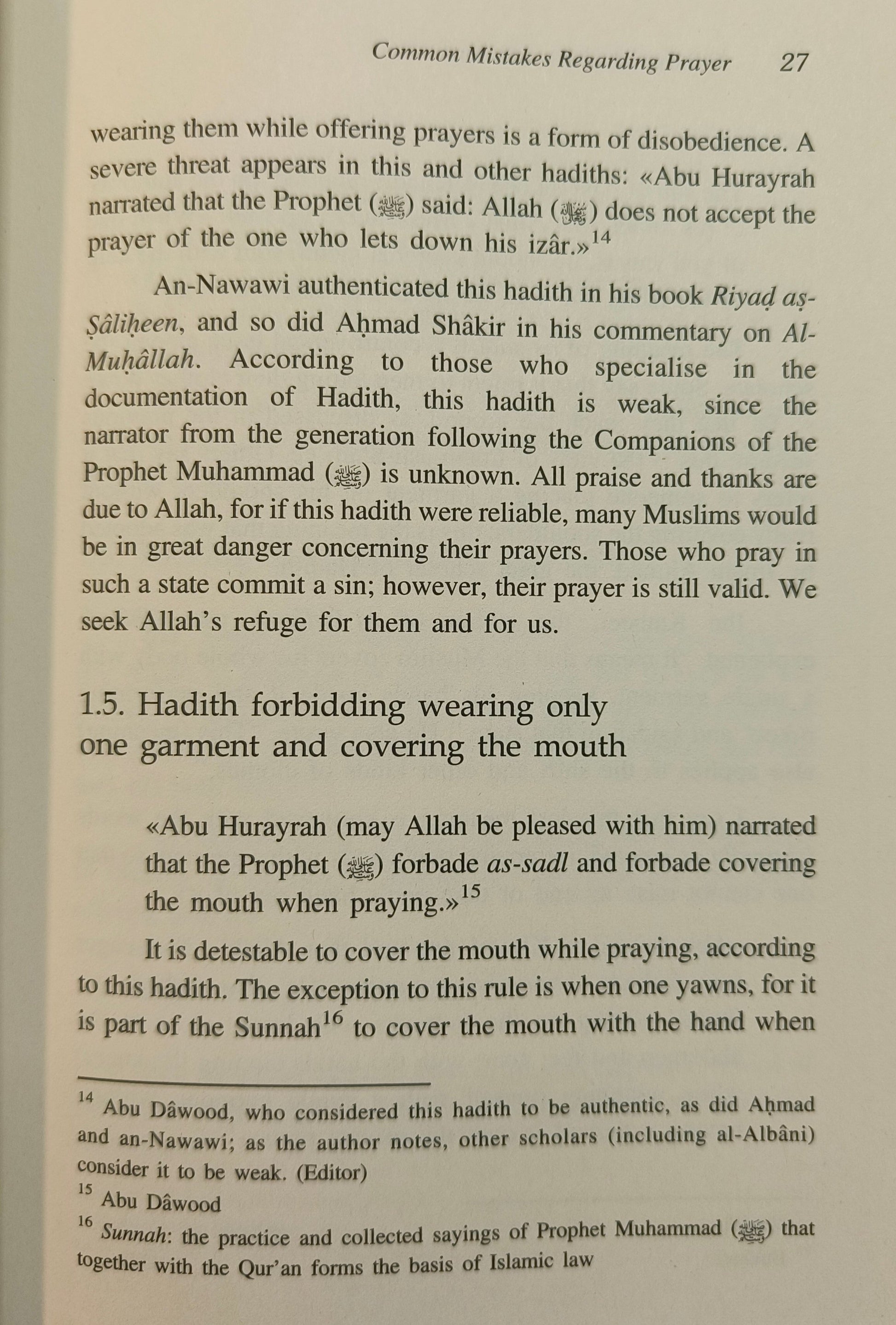 Common Mistakes Regarding Prayer - alifthebookstore