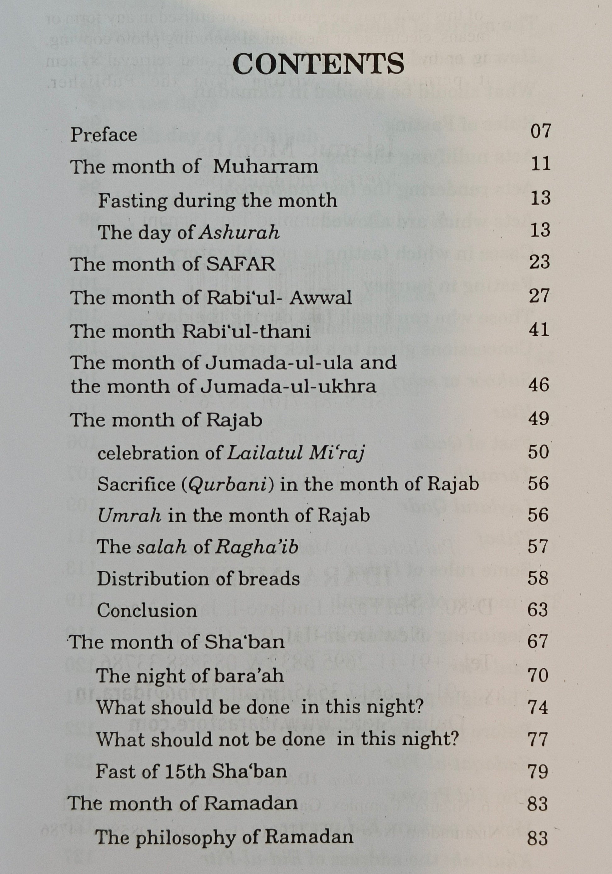 Islamic Months - alifthebookstore