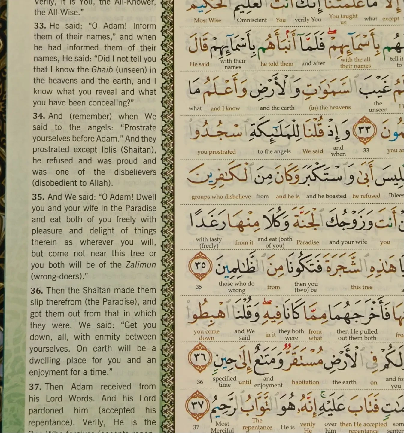 Al-Quran Al-Kareem (English Word to Word Colour Coded Tajweed Rules - alifthebookstoree