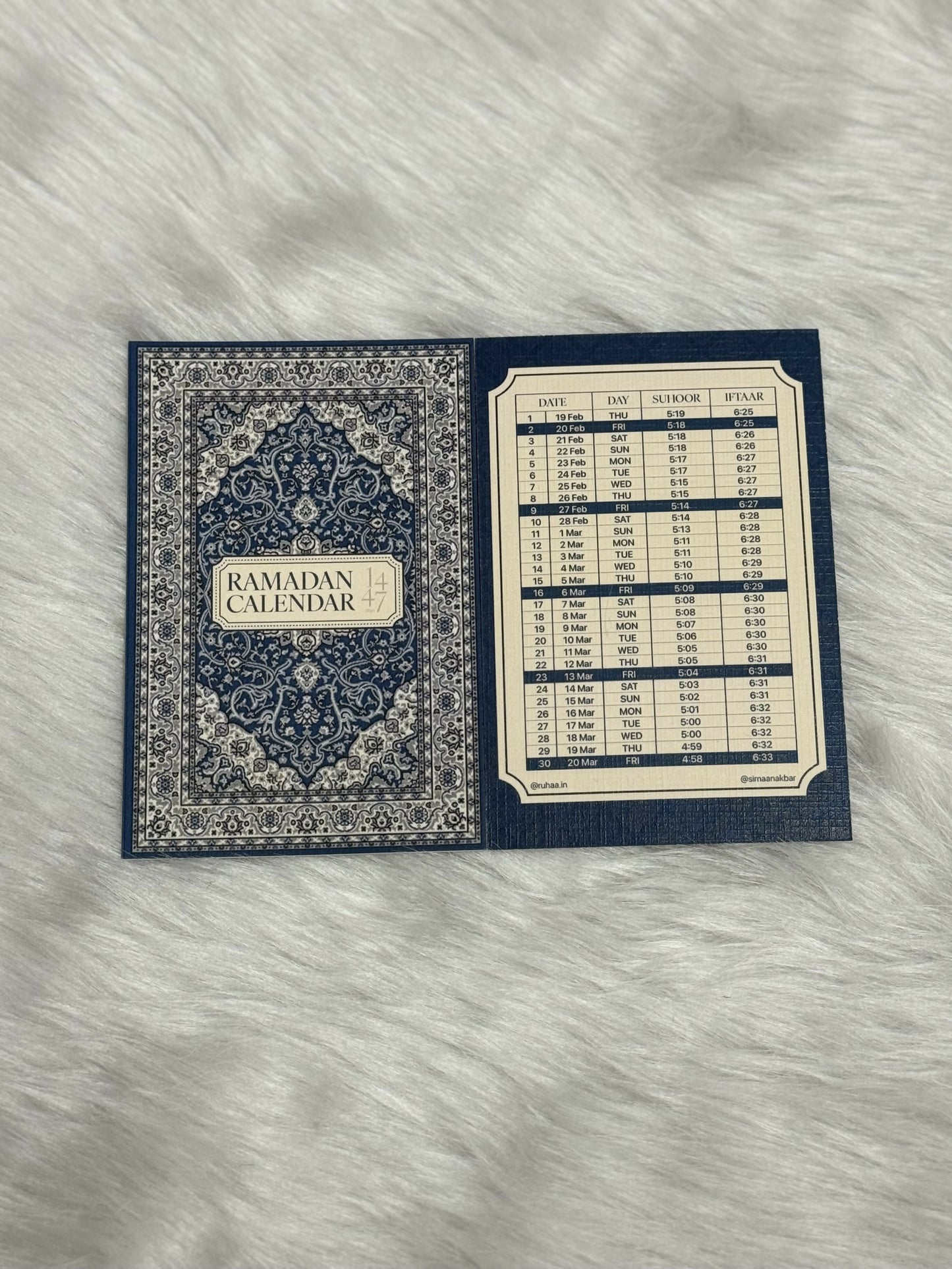 Persian Theme Calendar alifthebookstore