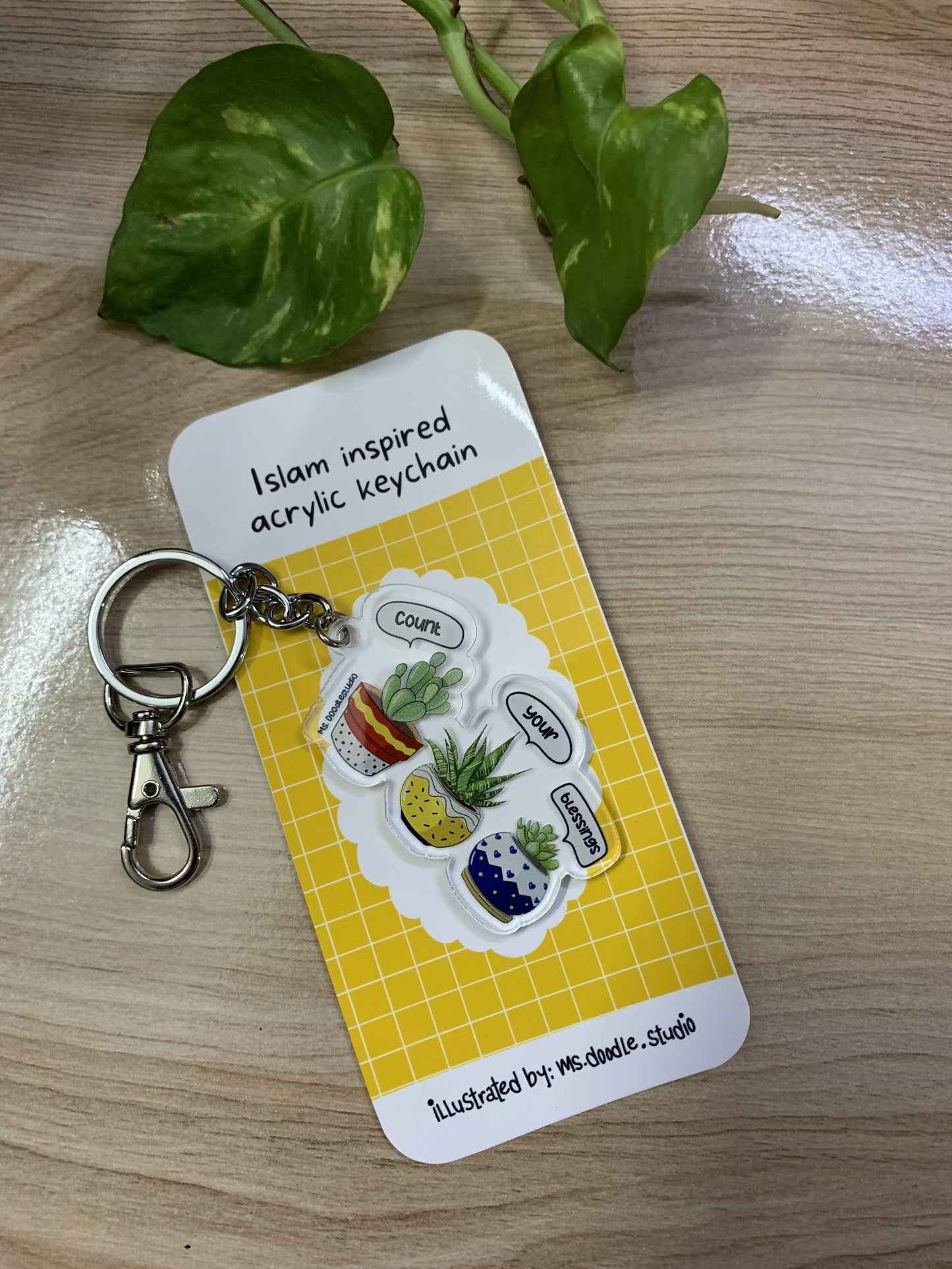 Count Your Blessings Islamic Acrylic Keychains MS Doodle studio