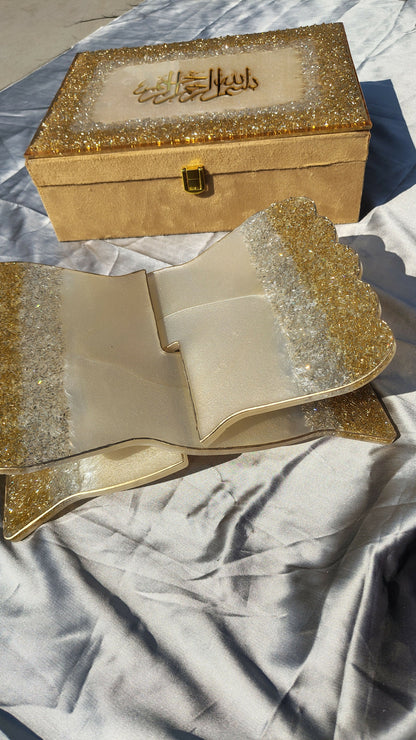 Cream Sequence Quran Hamper Resin Krafts