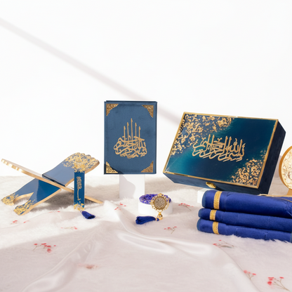 Blue Flakes Resin Quran Hamper Box alifthebookstore