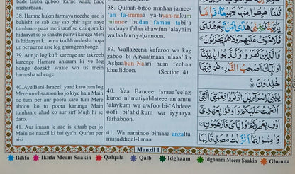 The Holy Quran (Roman English Colour Coded Tajweed Rules) - alifthebookstore