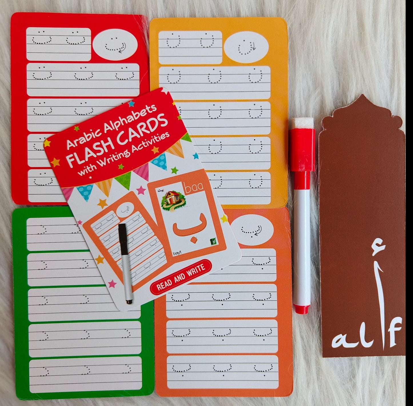 ARABIC ALPHABETS FLASH CARDS WITH WRITING ACTIVITIES - alifthebookstore