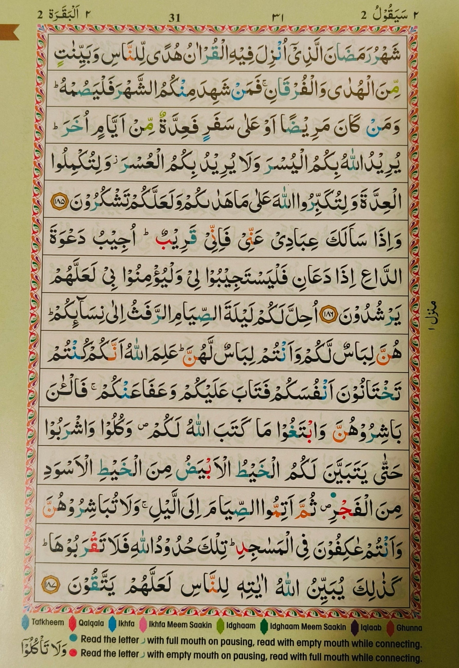 The Holy Quran Colour Coded Tajweed Rules(15 Lines) alifthebookstore