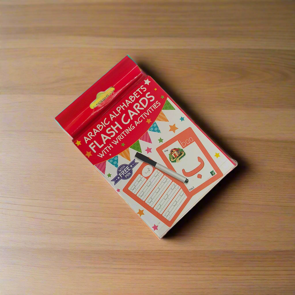 Arabic alphabets Flash Cards with writing activity alifthebookstore