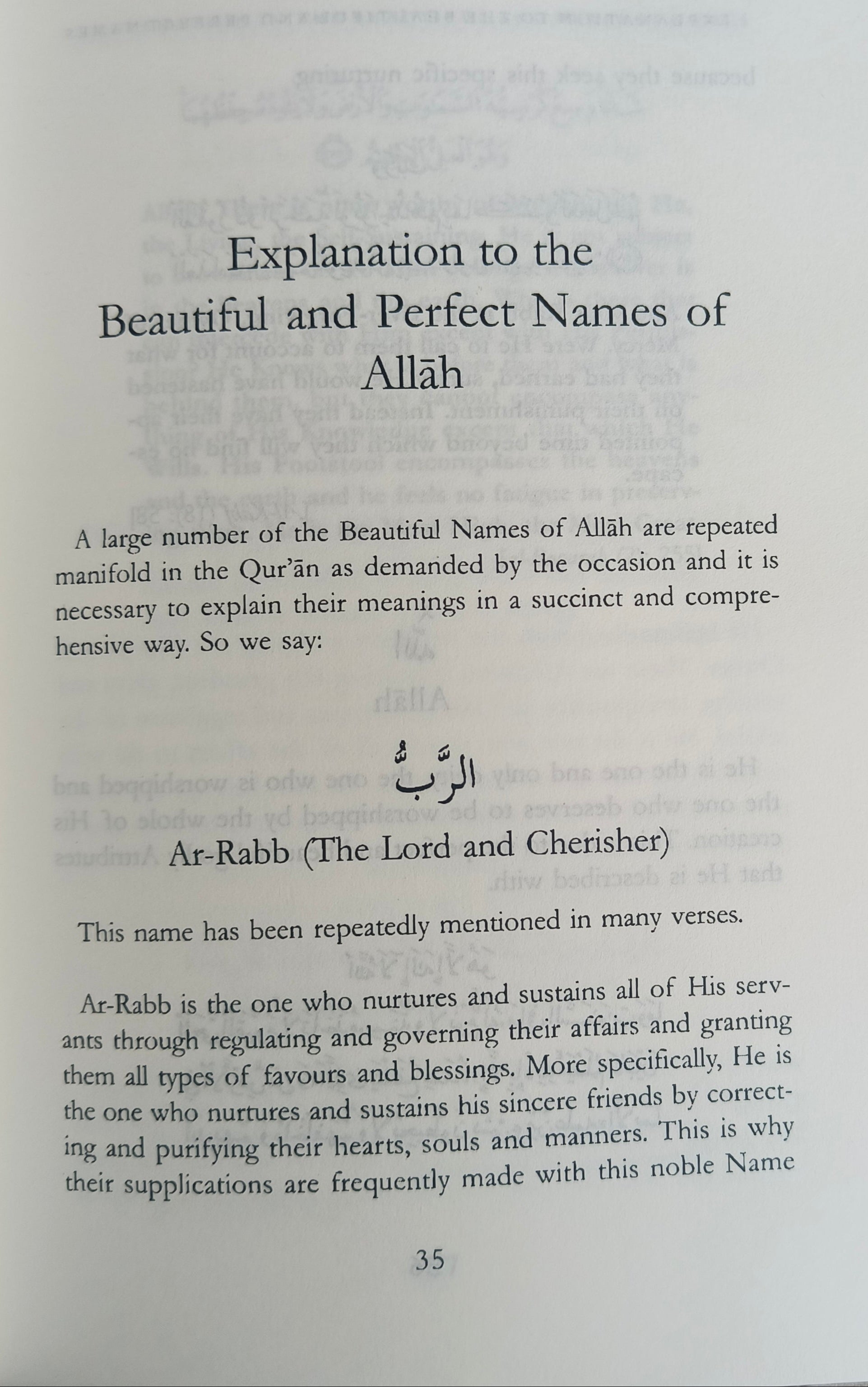 Explanation to the Beautiful and Perfect Names of Allah alifthebookstore