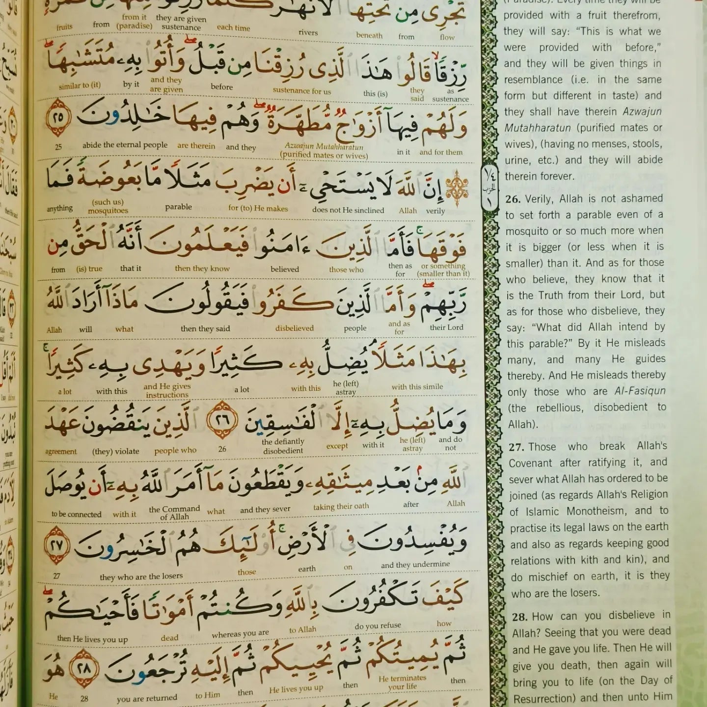 Al-Quran Al-Kareem (English Word to Word Colour Coded Tajweed Rules - alifthebookstore