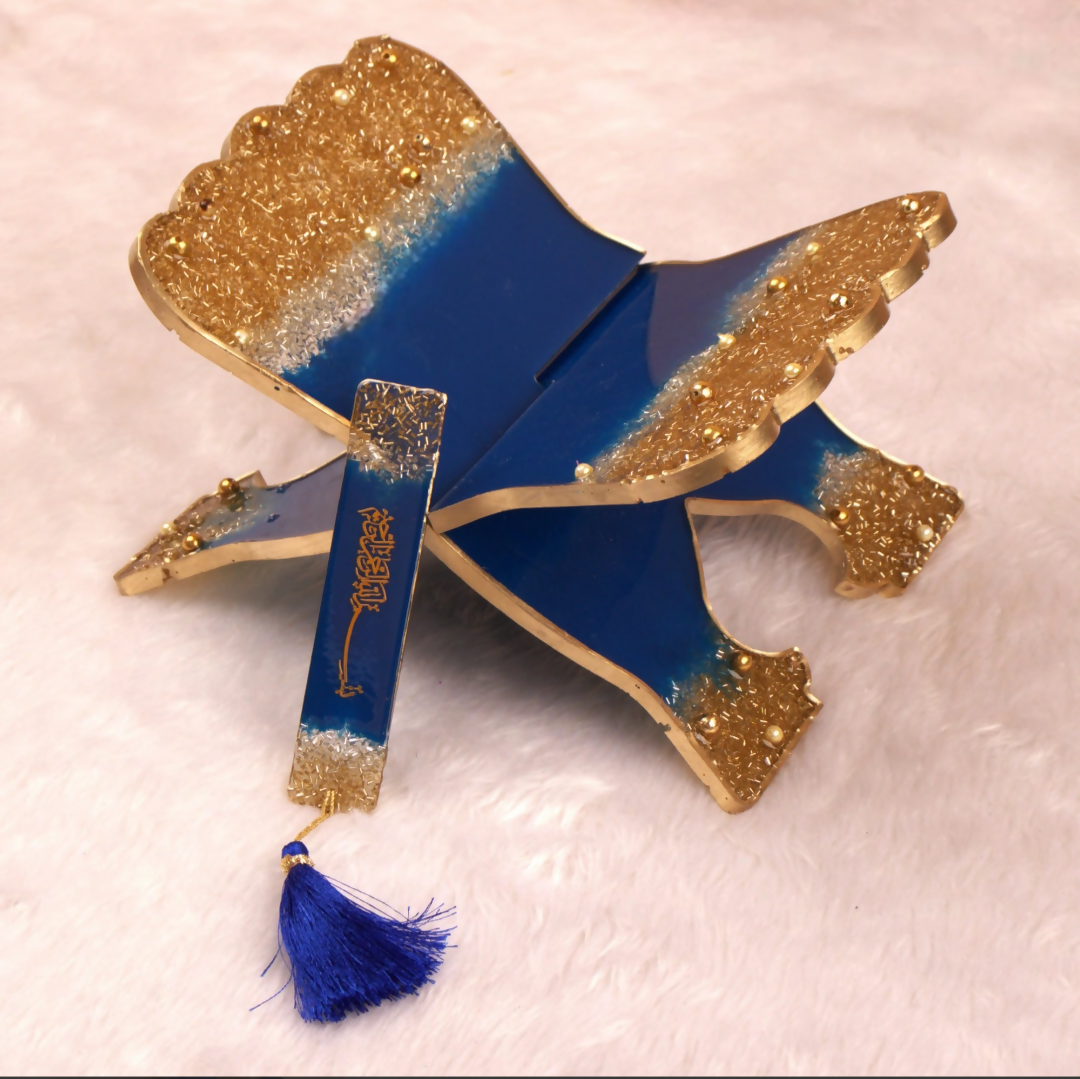Designer Sequence Rihal & Bookmark (Premium Resin Quran Stand) alifthebookstore