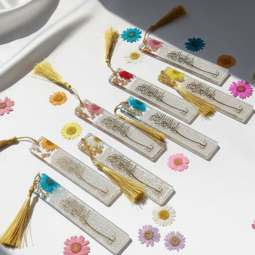 Floral bookmark with Bismillah Resin Krafts