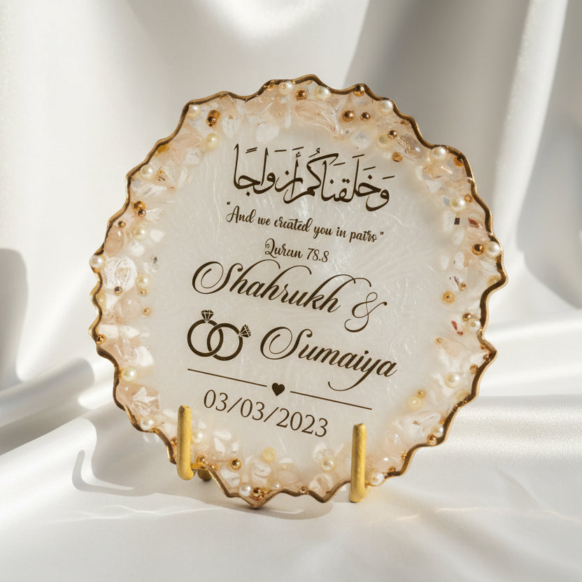 8 inches Nikah Nama Resin Krafts