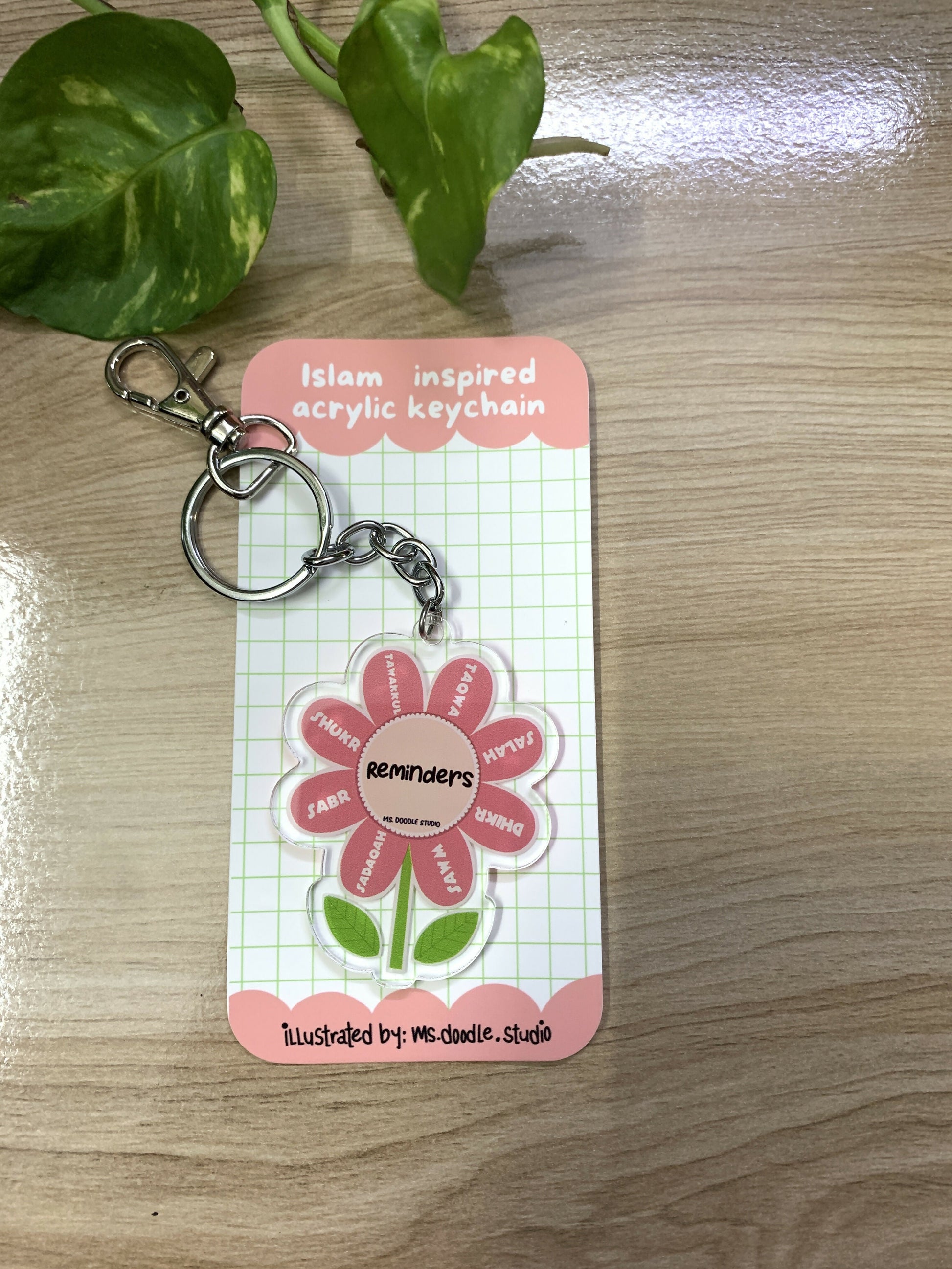 Islamic Reminders Acrylic Keychain for Muslims MS Doodle studio