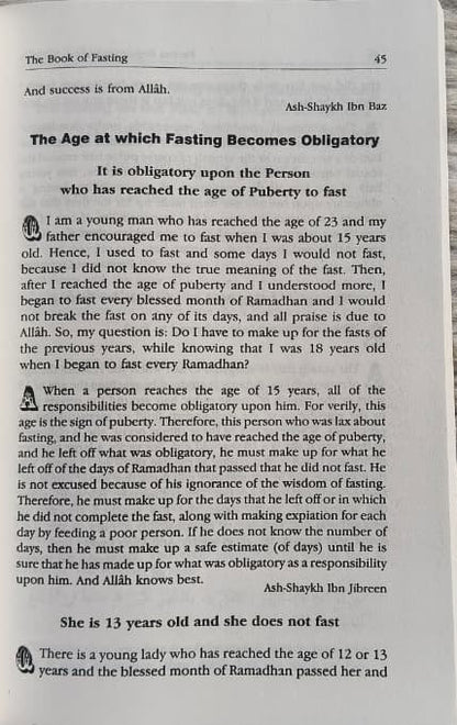 Fatwa Regarding Fasting and Zakah alifthebookstore