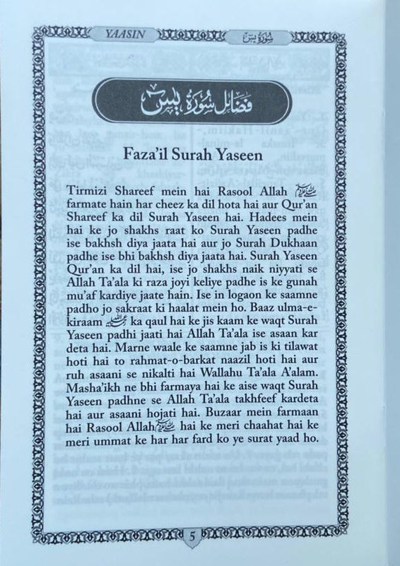 Surah Yasin with Surah Fateha and Ayatul Kursi(Roman Script) alifthebookstore