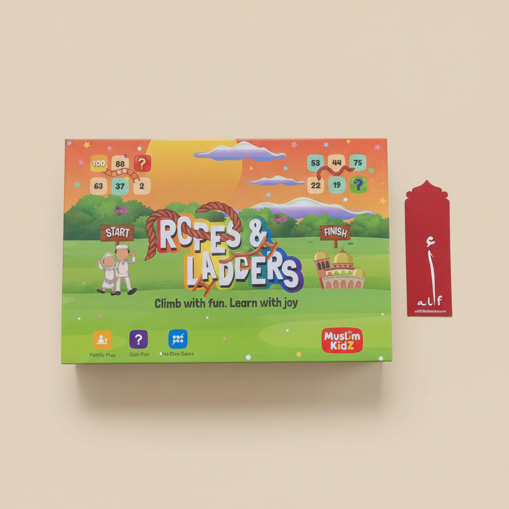 Rope & Ladder Islamic Learning Game for Kids | No Dice Board Game alifthebookstore