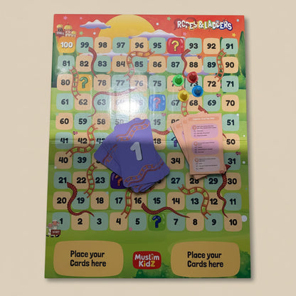 Rope & Ladder Islamic Learning Game for Kids | No Dice Board Game alifthebookstore