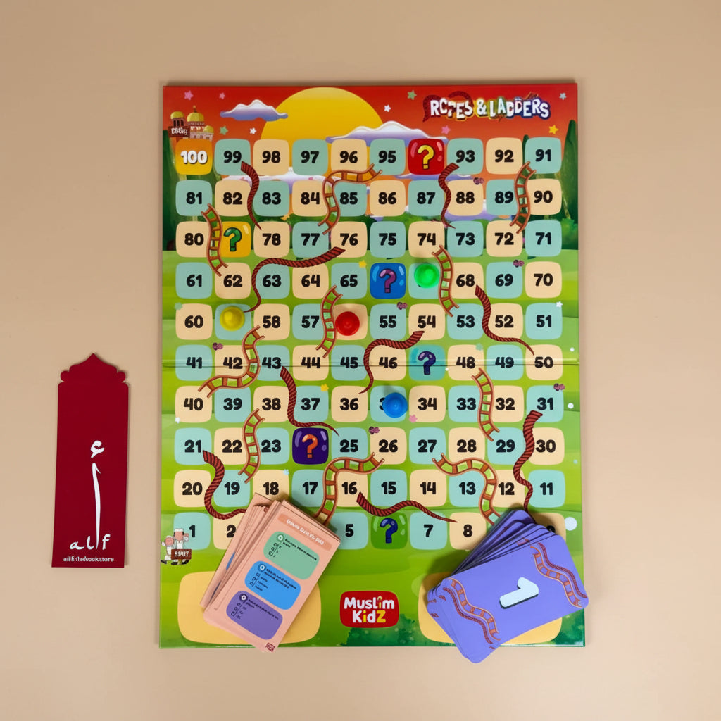 Rope & Ladder Islamic Learning Game for Kids | No Dice Board Game alifthebookstore