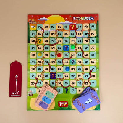 Rope & Ladder Islamic Learning Game for Kids | No Dice Board Game alifthebookstore