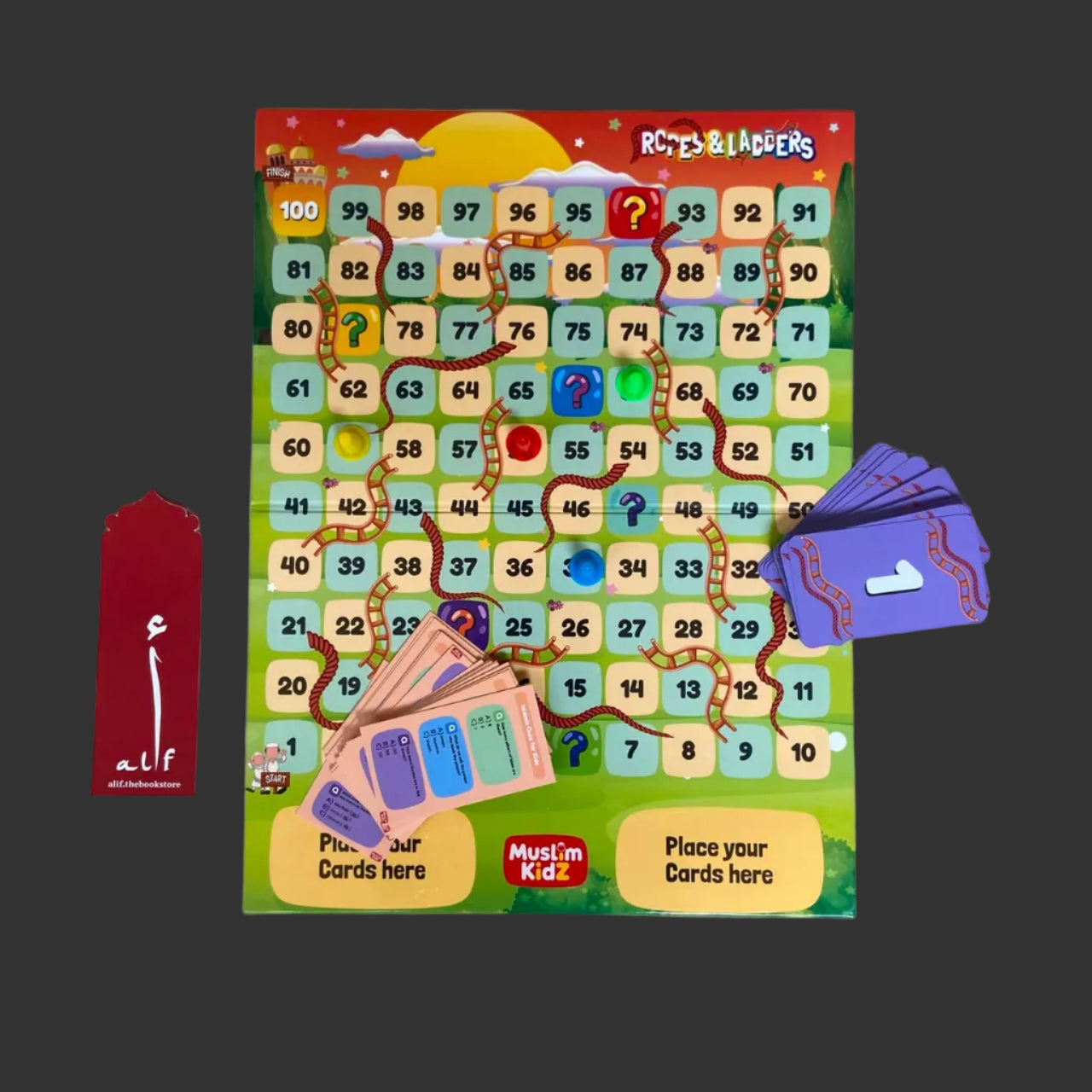 Rope & Ladder Islamic Learning Game for Kids | No Dice Board Game alifthebookstore