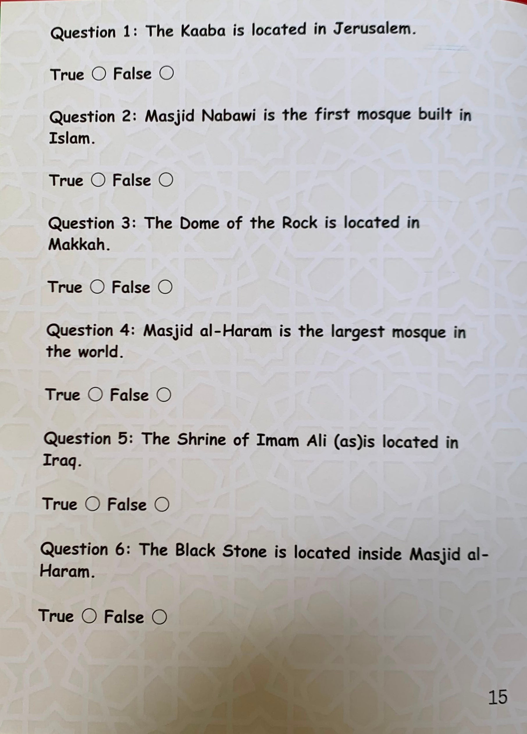 Journey of Faith(Activity book on Sacred Sites) alifthebookstore