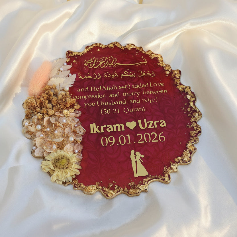 8 inches Nikah Nama Resin Krafts