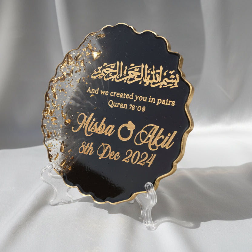 Personlised Resin Nikah Plate alifthebookstore