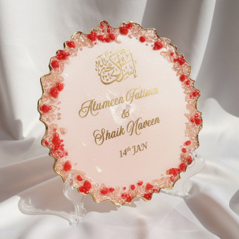 8 inches Nikah Nama Resin Krafts