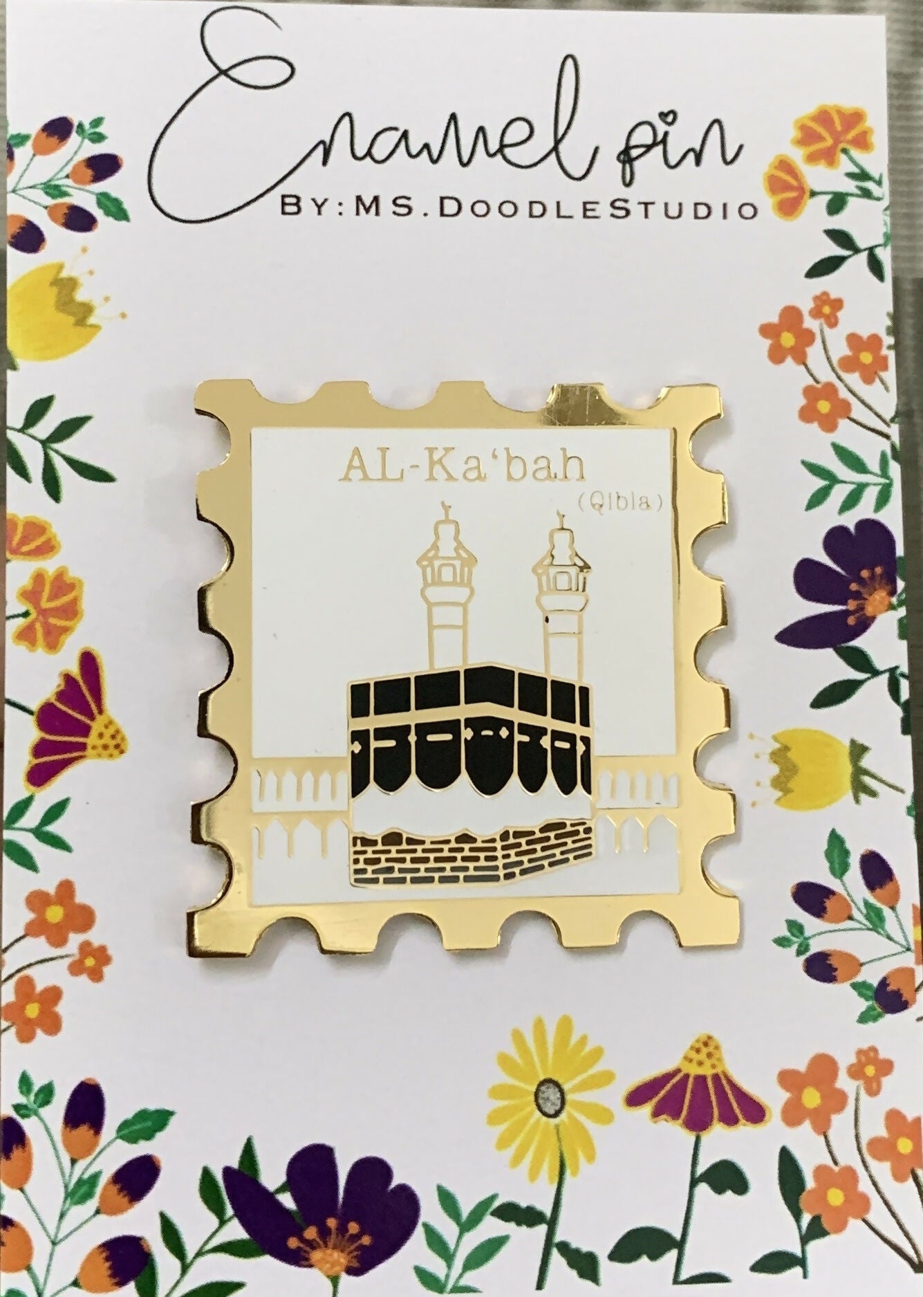 Kaabah Enamel (Brass) Pin/ brooch MS Doodle studio