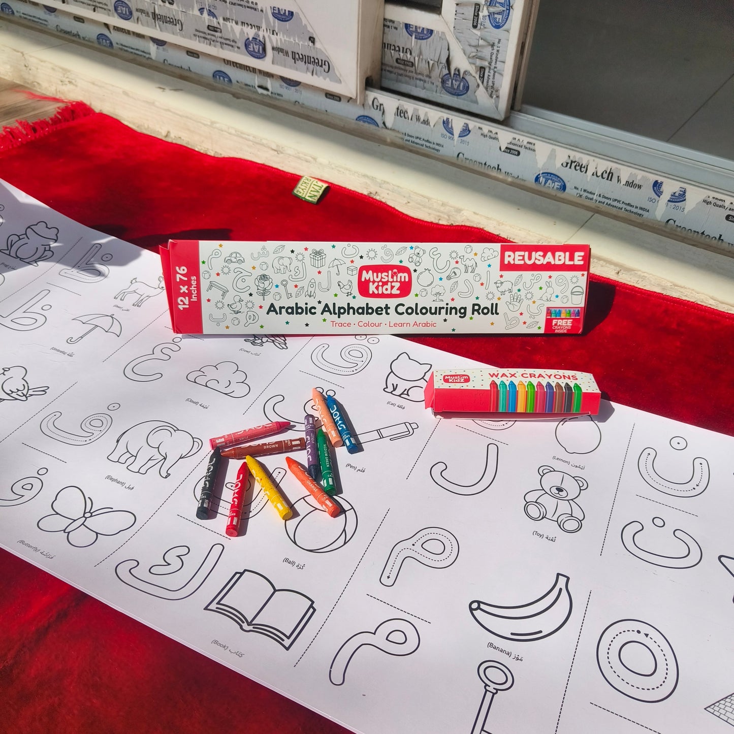 Arabic Alphabet Colouring Roll alifthebookstore
