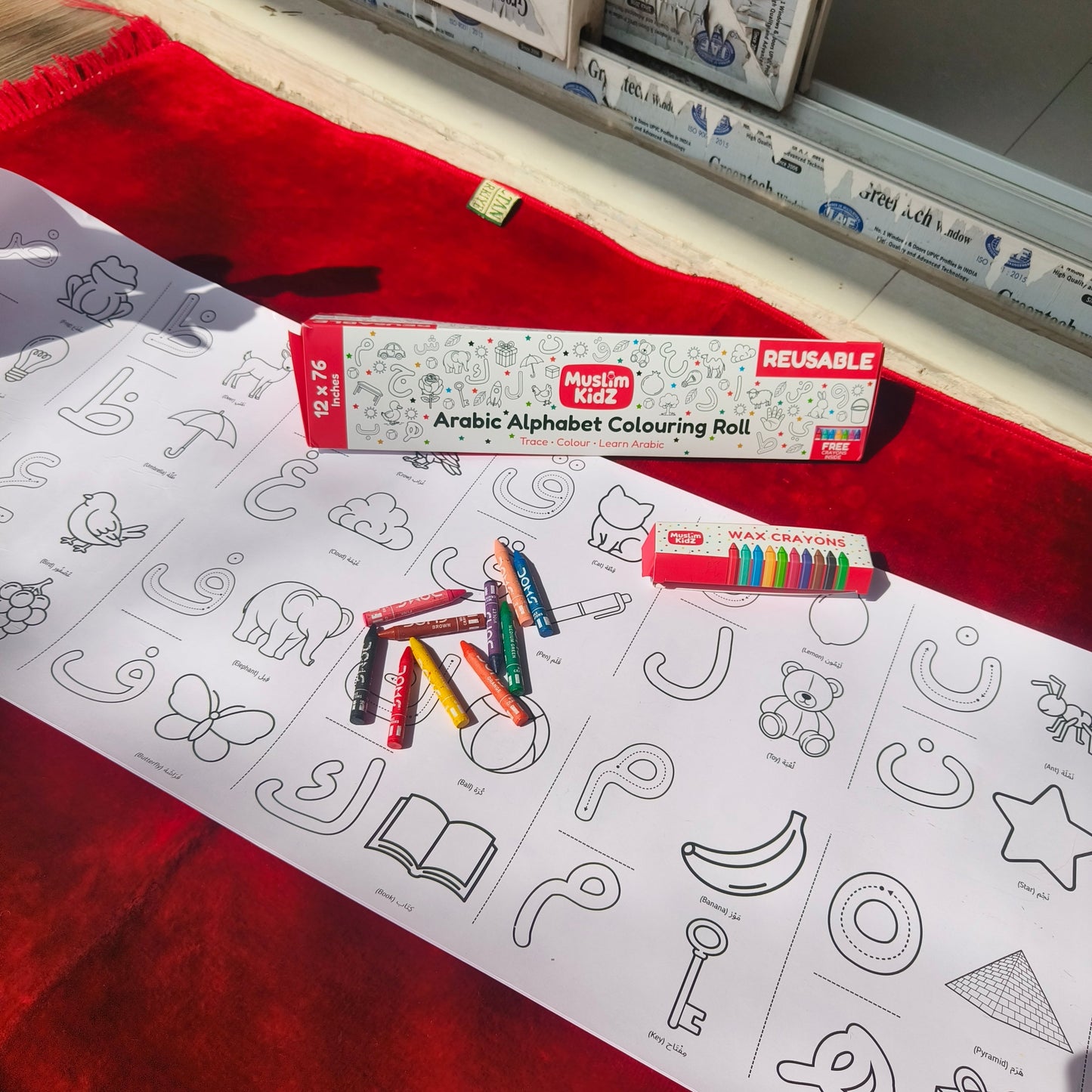 Arabic Alphabet Colouring Roll alifthebookstore