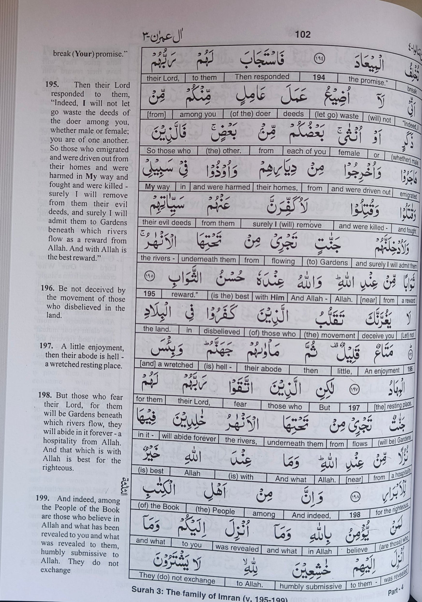 The Glorious Quran (Word To Word English Translation) 3 Volumes alifthebookstore