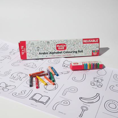 Arabic Alphabet Colouring Roll alifthebookstore