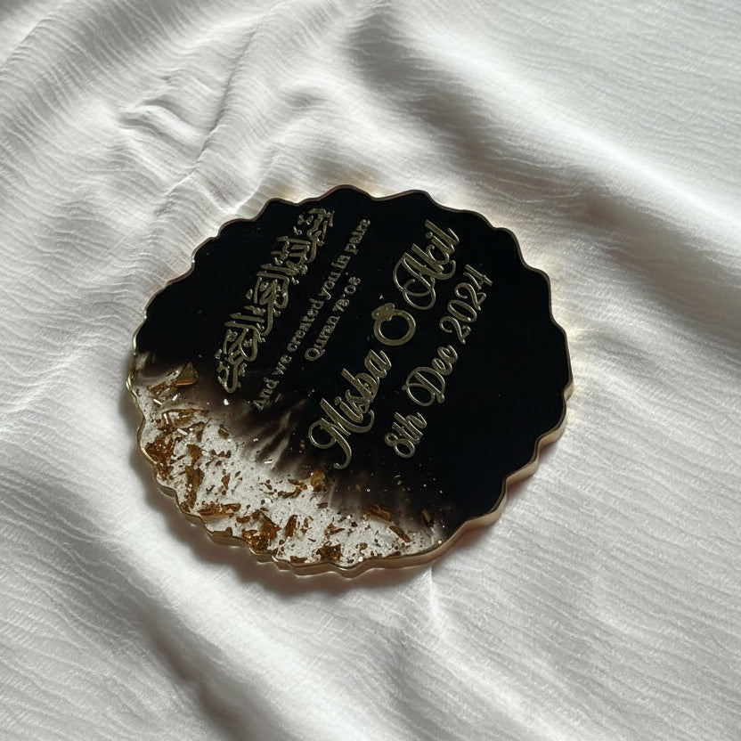 5 inches Nikah plate Resin Krafts