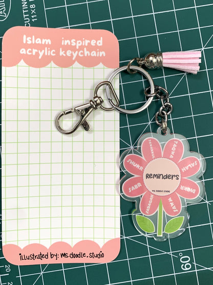 Islamic Reminders Acrylic Keychain for Muslims MS Doodle studio