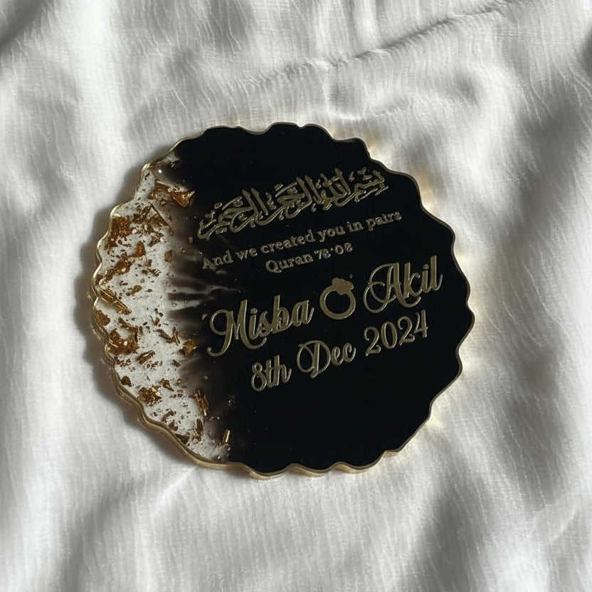 5 inches Nikah plate Resin Krafts